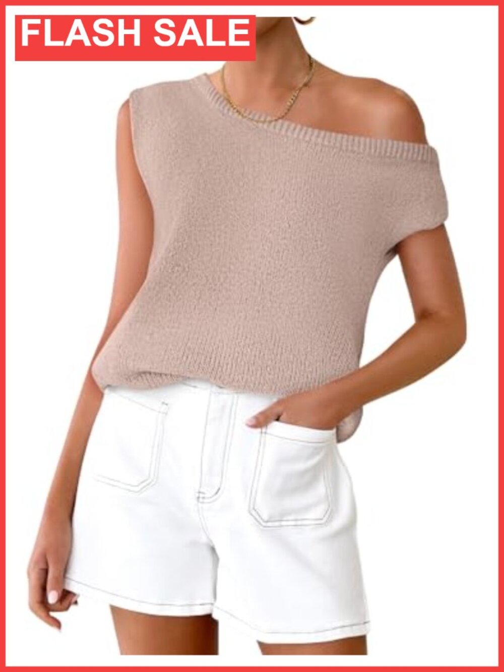 Womens Off Shoulder Short Sleeve Knit Top Loose Fit Casual Summer Tee